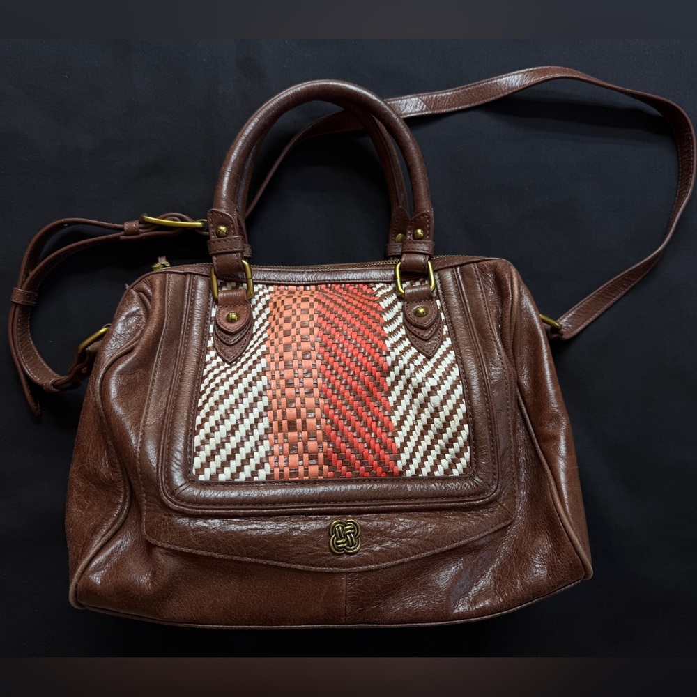 Elliot Lucca Bali Fire Woven Leather Satchel
